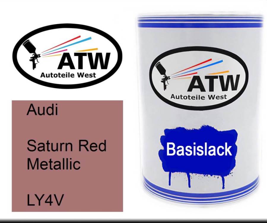 Audi, Saturn Red Metallic, LY4V: 500ml Lackdose, von ATW Autoteile West.